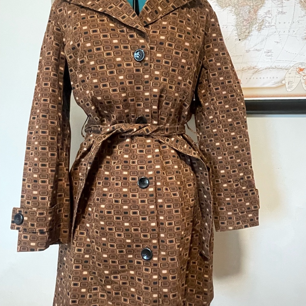 Bandolino Brown Patterned Trench Coat